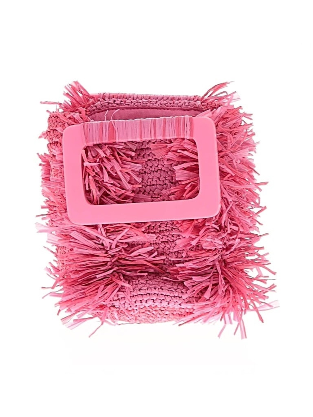 J. Crew. Sexy, Pink Raffia Fringe Mini Top-Handle Bag. Party, Club Perfect! - Picture 2 of 4